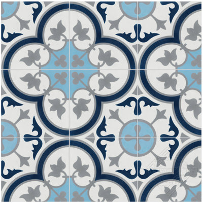 Tulips 8" x 8" Cement Patterned Wall & Floor Tile
