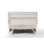 Grand lit avec rangement blanc - Placage et acrylique Matelas facile à déplacer Pas de sommier tapissier 2 tiroirs à l'intérieur requis 5 panneaux à extension complète et glissière centrale en métal