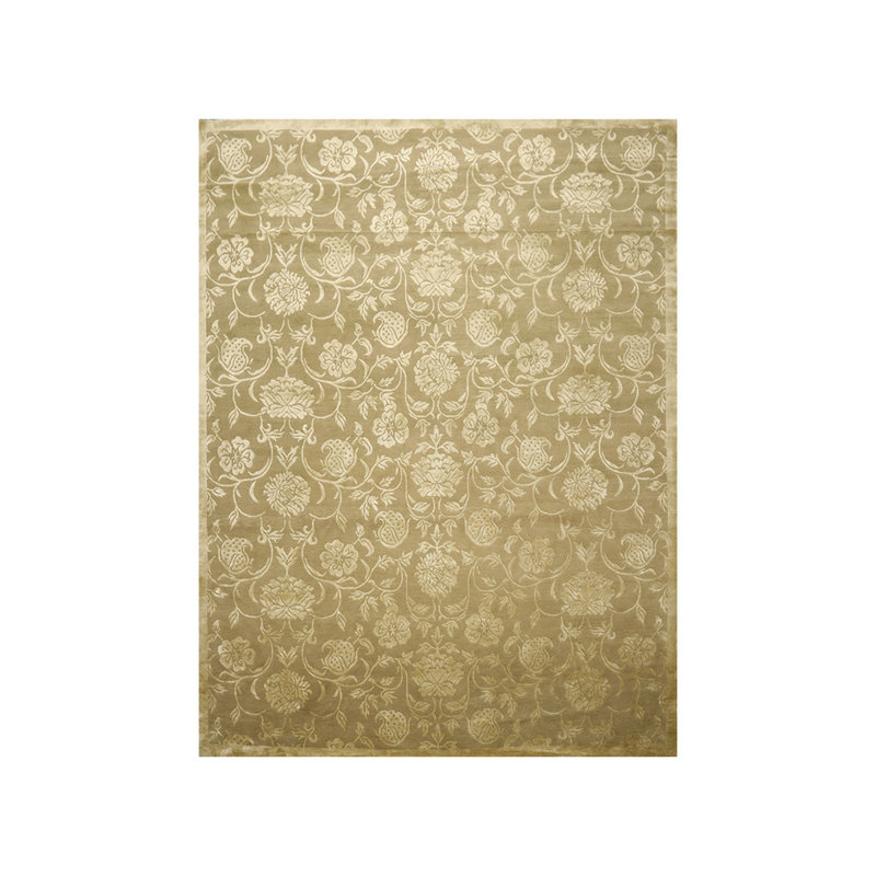 Tapis vert noué à la main de conception unique 9 pi x 12 pi Mylie