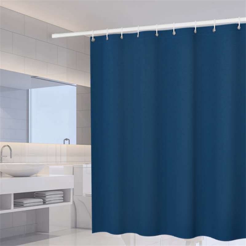 Brough Shower Curtain with Hooks Included, Dark Blue, 70.87'' H x 70.87'' W