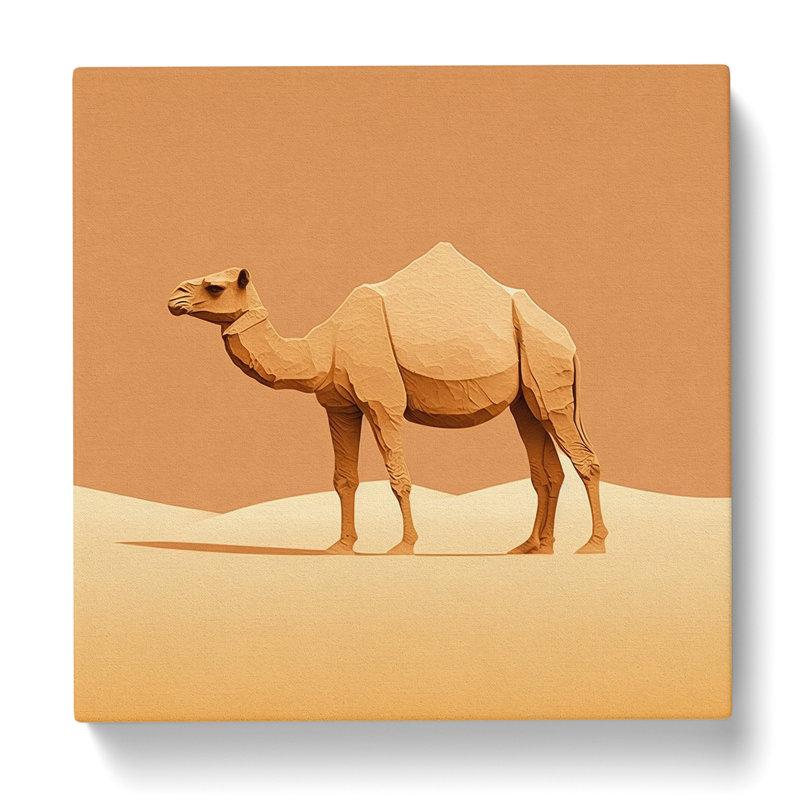 Camel Minimalism - Print, 35cm H x 35cm W x 3cm D
