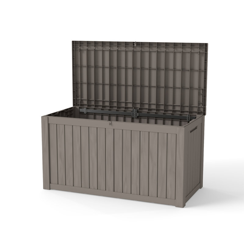 Boîtes de rangement d'extérieur 150 gallons avec couvercle verrouillable et résistant aux rayons UV pour meubles de patio