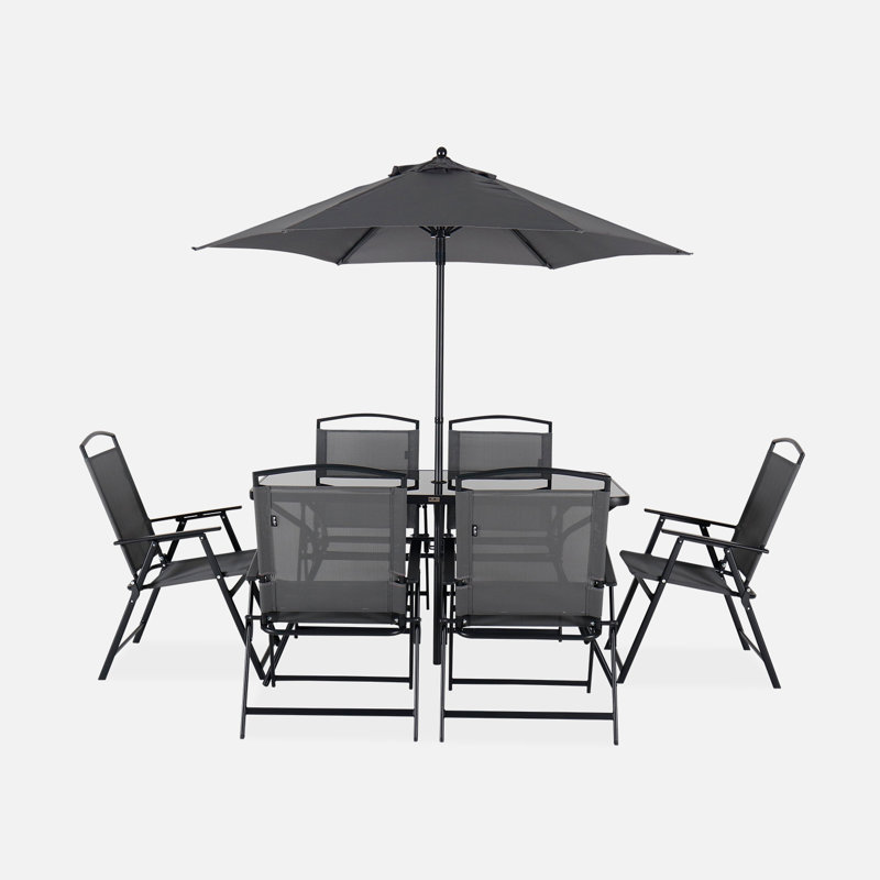 Alynnah 6 - Person Patio Dining Set with Rectangular Table