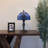Lounsbury Tiffany Style Table Lamp Blue Stained Glass Baroque Style Lavender LED Bulb Included 12"W*12"D*19"H