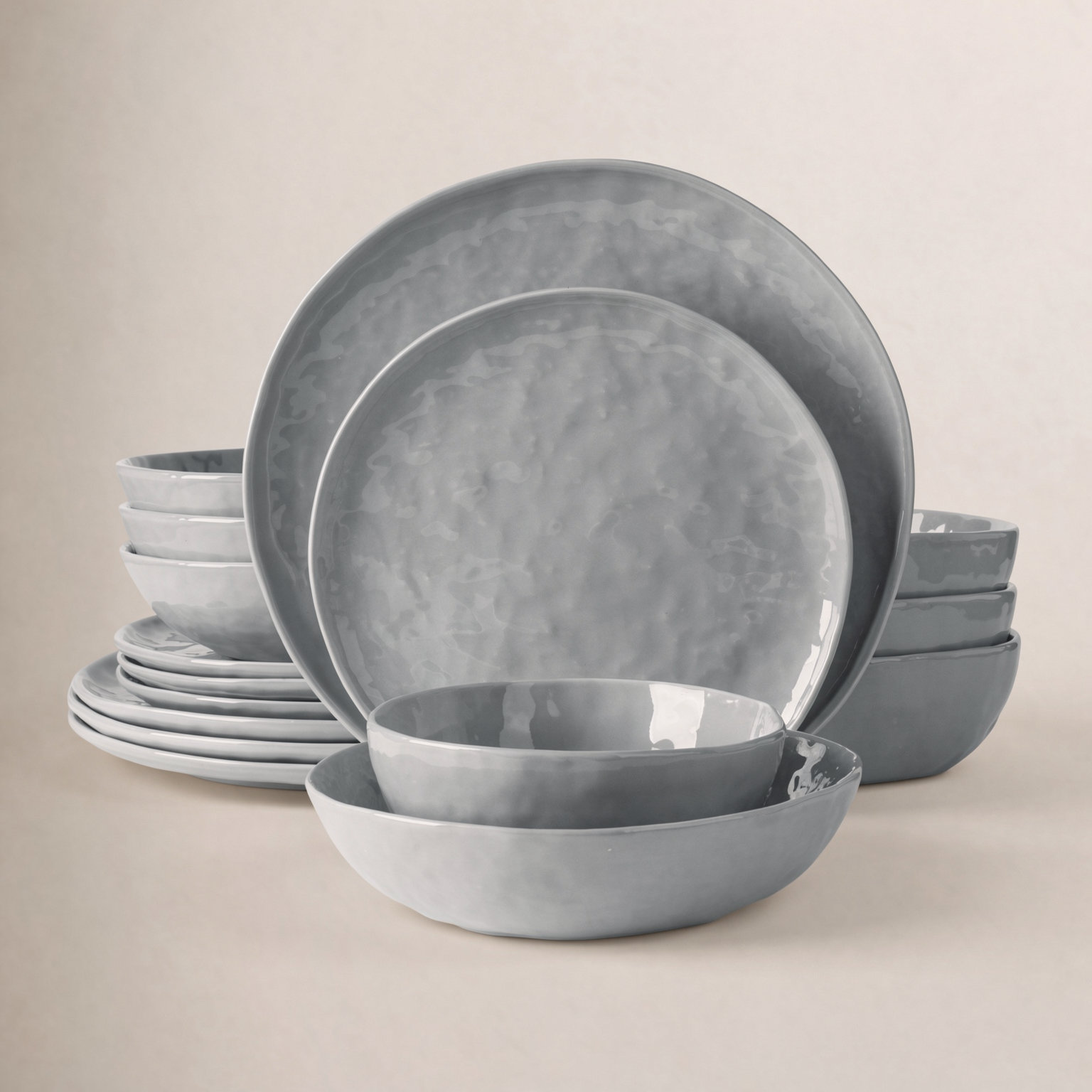Sanjay Porcelain Dinnerware Set, Gray