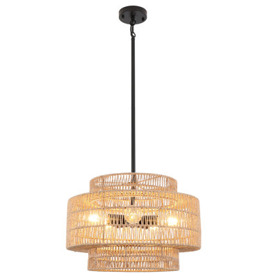 Lustre tambour 5 lumières à 3 niveaux à intensité variable