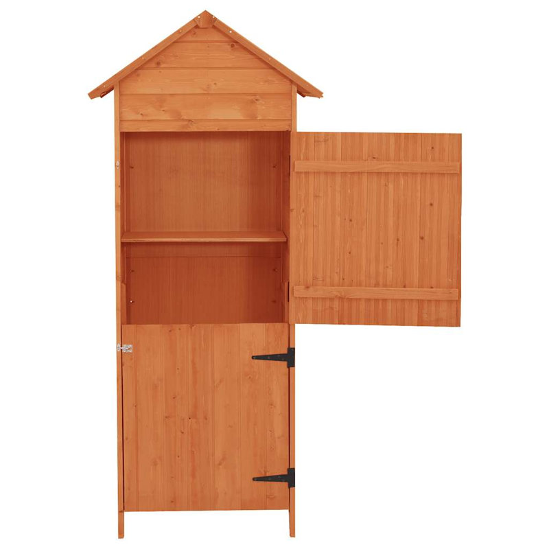 Armoire d'extérieur en bois brun 16,7 x 25,2 x 74,8 po