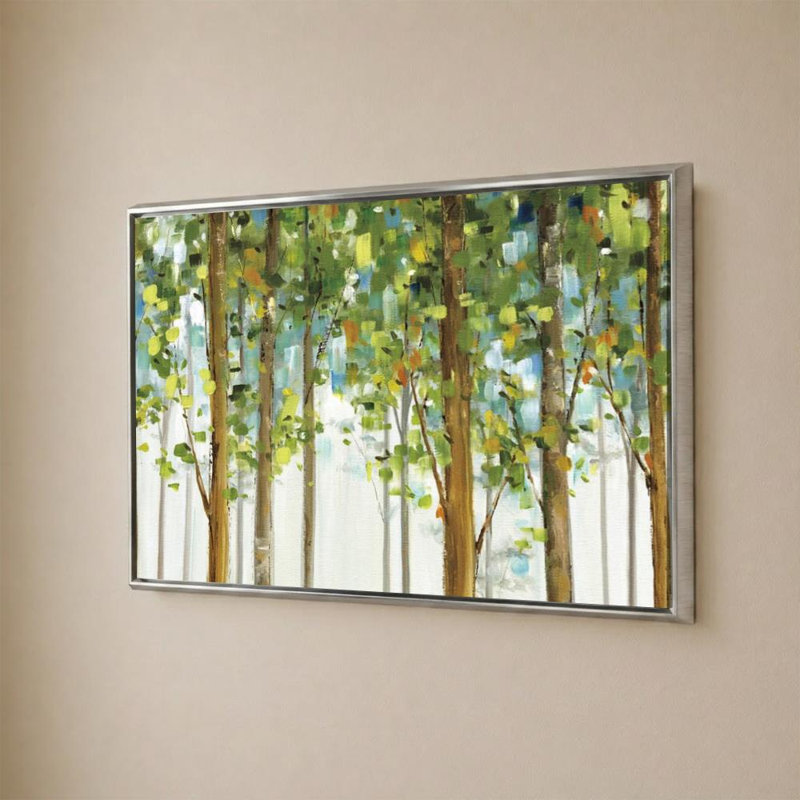 «Forest Study I» par Lisa Audit - impression sur toile, 40" H x 60" W, Beveled Floating Frame, Silver