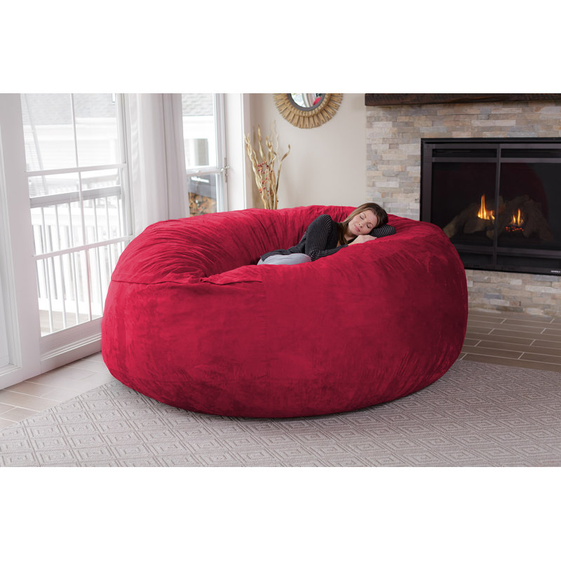 Bean Bag Chair Lounger - Giant 8 Foot Classic Shredded Memory Foam Filled Furniture Bean Bag Chair Lounger with Removable and Machine Washable Cover - Big Bean Bag Sofa Lounger with Soft Micro Fiber Cover - Eight Foot Bean Bag Lounger in Multiple Colors