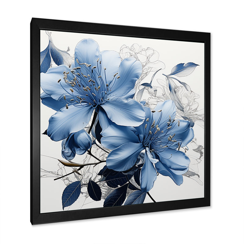 «Full Bloom Rhododendron Bouquet I» sur toile, Cadre simple noir, H 24 po x l 24 po x P 1 po
