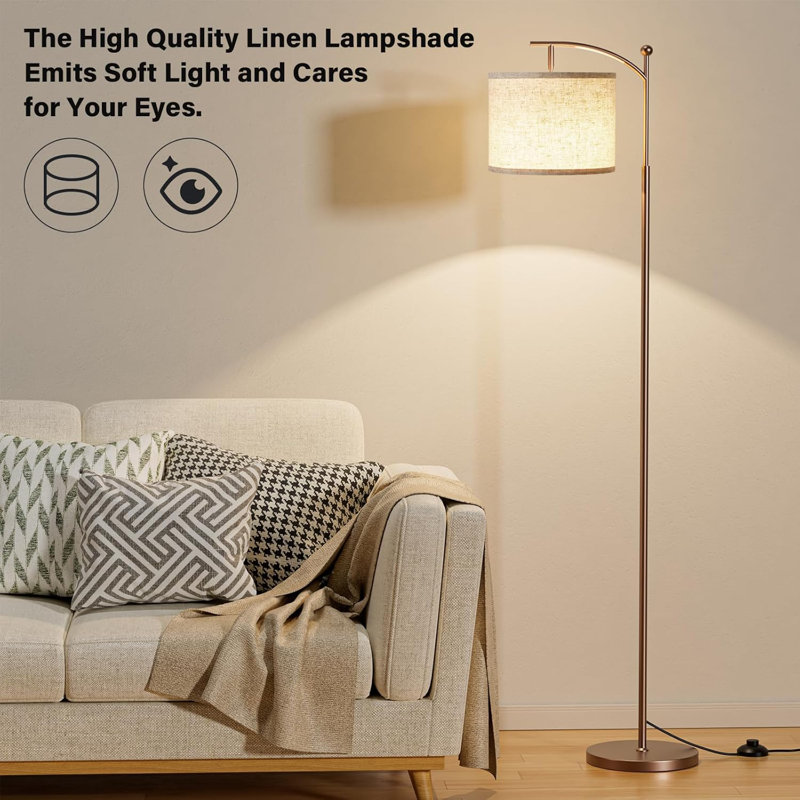 Adjustable Brightness & Color Temperature Floor Lamp With Remote Control, Rotating Lampshade, Magnetic Remote & Timer Function, Easy Assembly