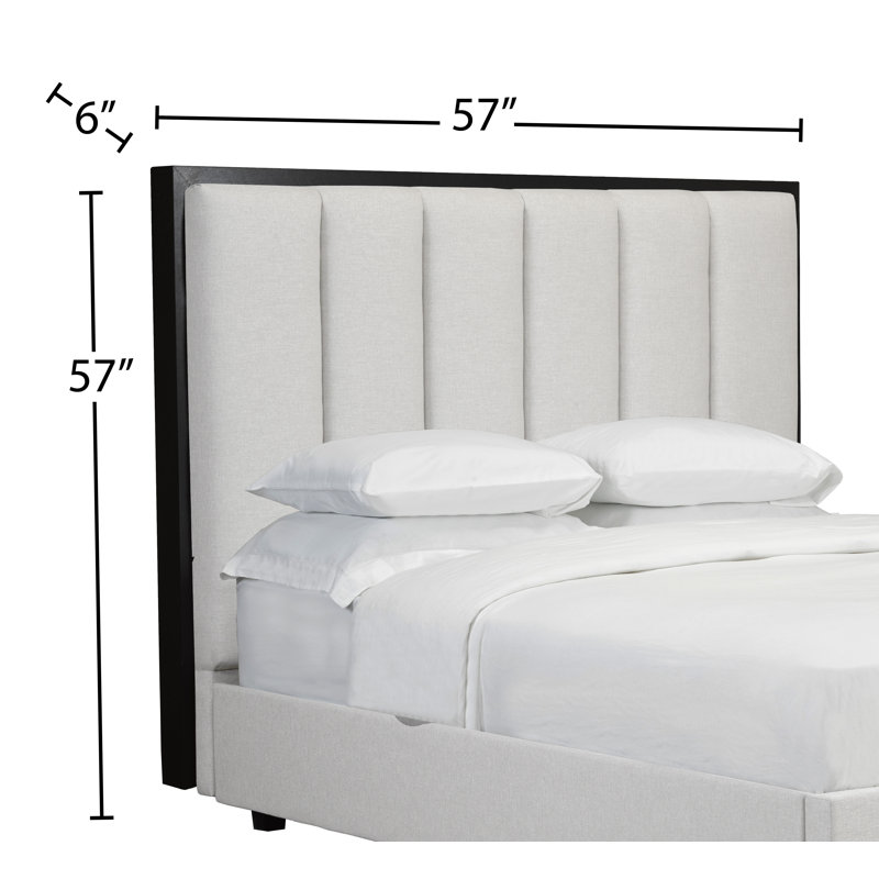 Tête de lit à panneau rembourré Willington, Blanc cassé, Double