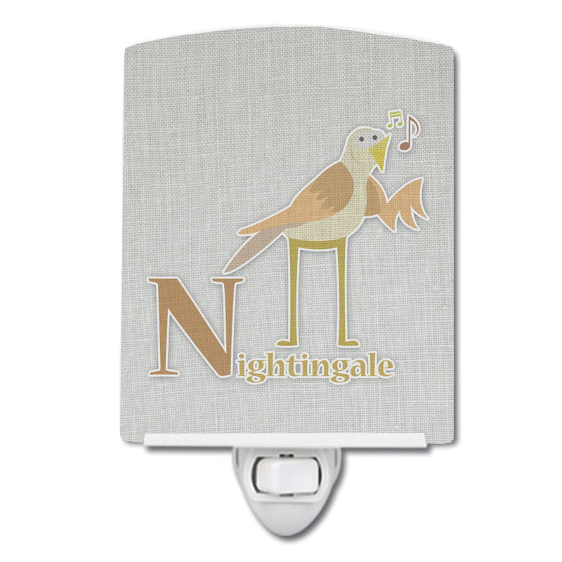 Veilleuse en céramique Alphabet N for Nightingale