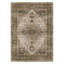 Tapis doux délavé à la machine à motif de médaillon vieilli rétro pour le salon, la chambre à coucher avec envers antidérapant de couleur taupe / brun-273915346-273327201