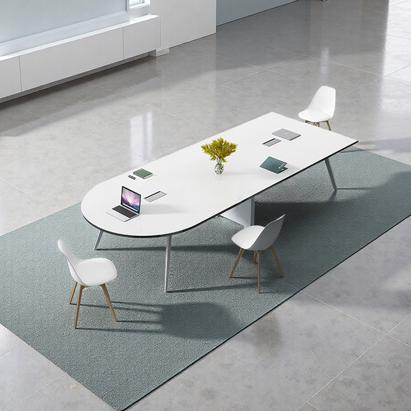 Table de conférence moderne à la mode, Blanc, H 29,52 po x L 110,23 po x l 47,24 po
