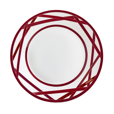 Ensemble de 2 assiettes à soupe Nastri Bordeaux  Diam. 8,5 po