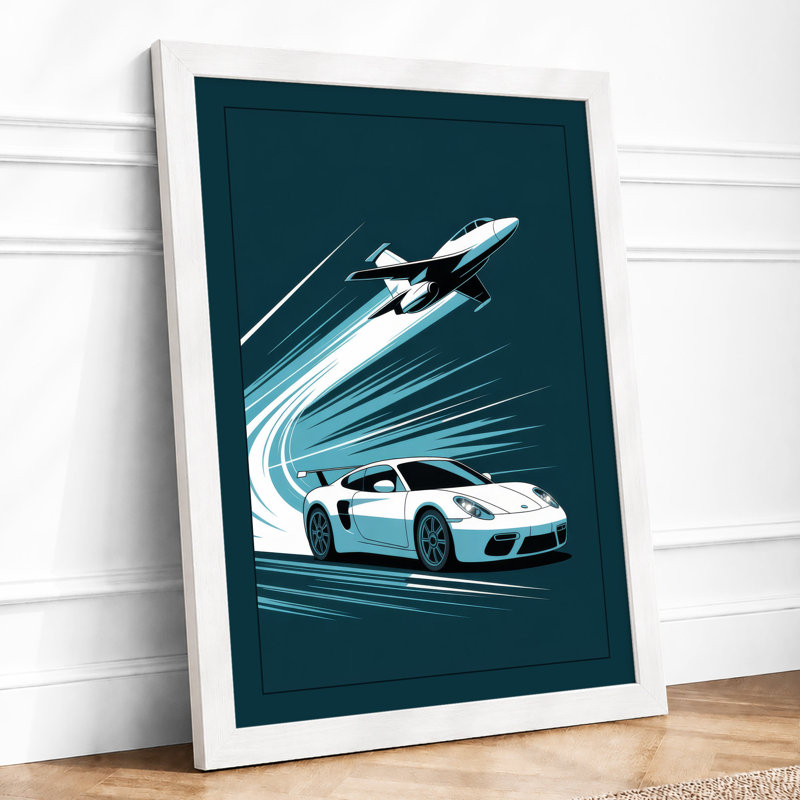 Speed and Ascent Modern - Framed Print, A4 - 29.7 x 21.0 cm, White