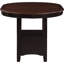 Table de salle à manger à rallonge avec abat-jour en châtaignier, structure, mélange classique - moderne, pour table de décoration brun moyen, base à piédestal élégant, rassemblement idéal