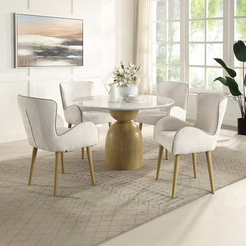 Kala Round Dining Table W/Marble Top