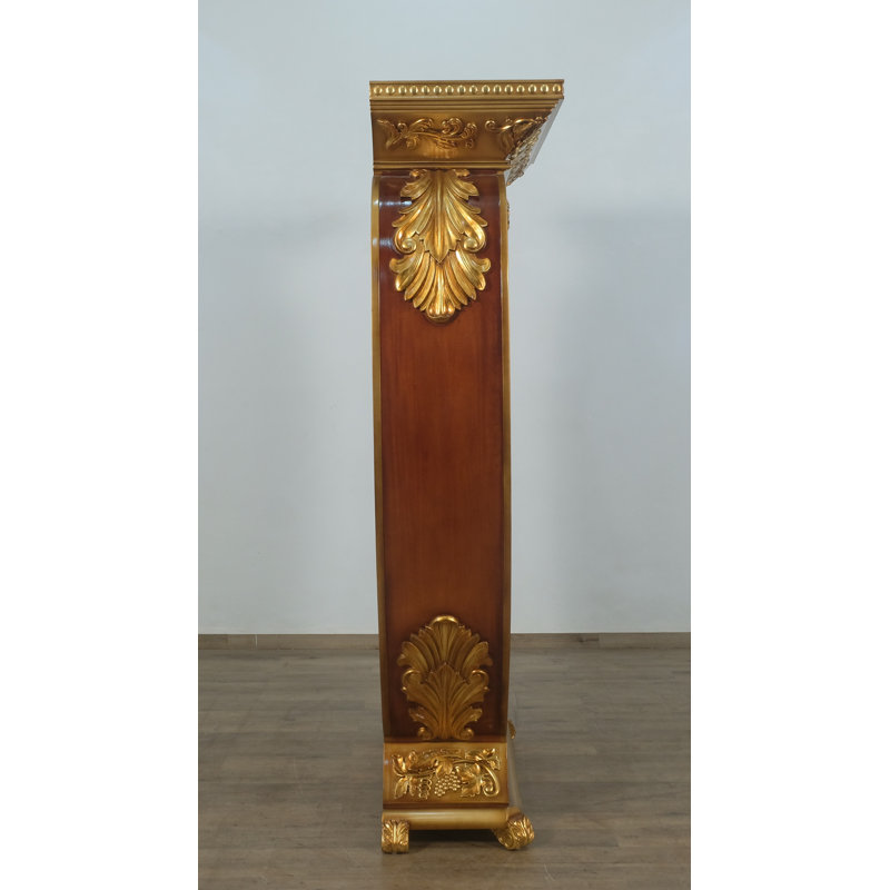 Vitrine 2 portes Valentine or beige, Noyer antique / or foncé antique