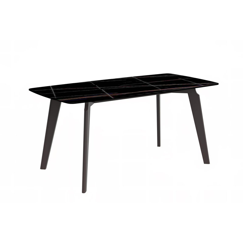 Metal Base Dining Table, Black/Gold, 31.5" W x 55.11" L
