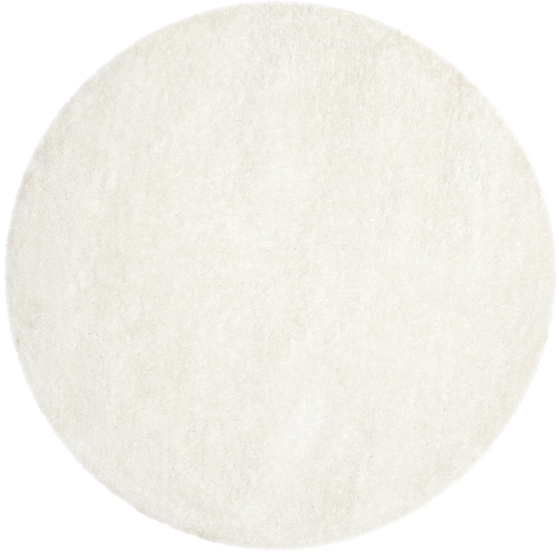 Chamiyah Shag Hand Tufted Performance Solid Color Rug, Round 5'