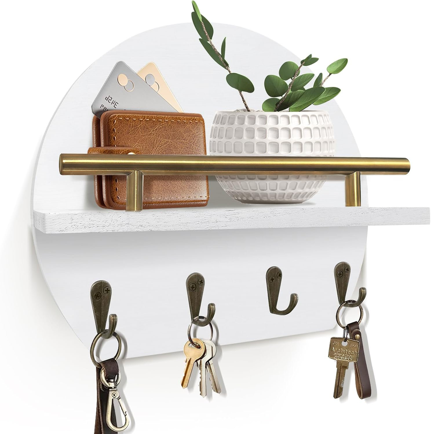 Ornate Key Racks Ophelia & Co. Key Holder Wall Mount Mail Organizer with Shelf & 4 Hooks ...