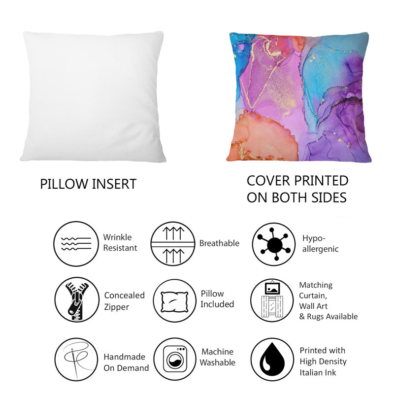 Coussin 12 "x 20" mauve et abstrait à imprimé abstrait Flare Art