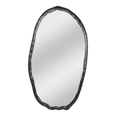 Miroir mural, ovale, contemporain, noir