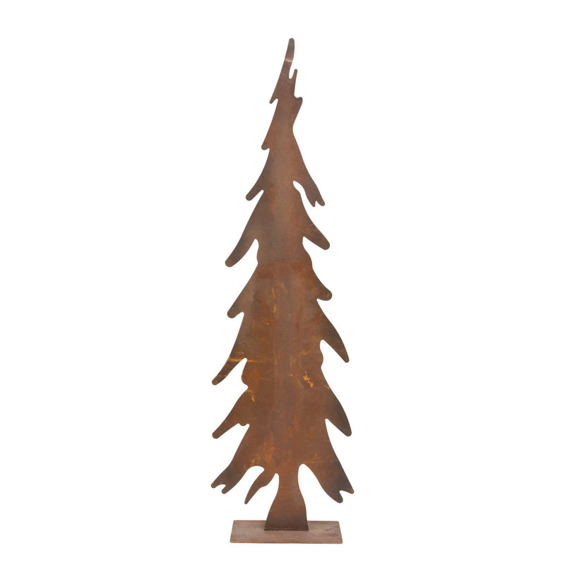 Arbre de Noël rouillé en métal primitif