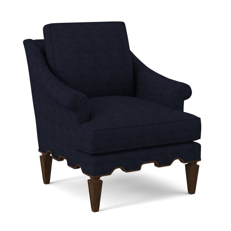 Palm Armchair, American Walnut, Margaret Ebony Polyester Blend