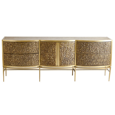 Crinkle Long Cabinet-Brass/Bronze