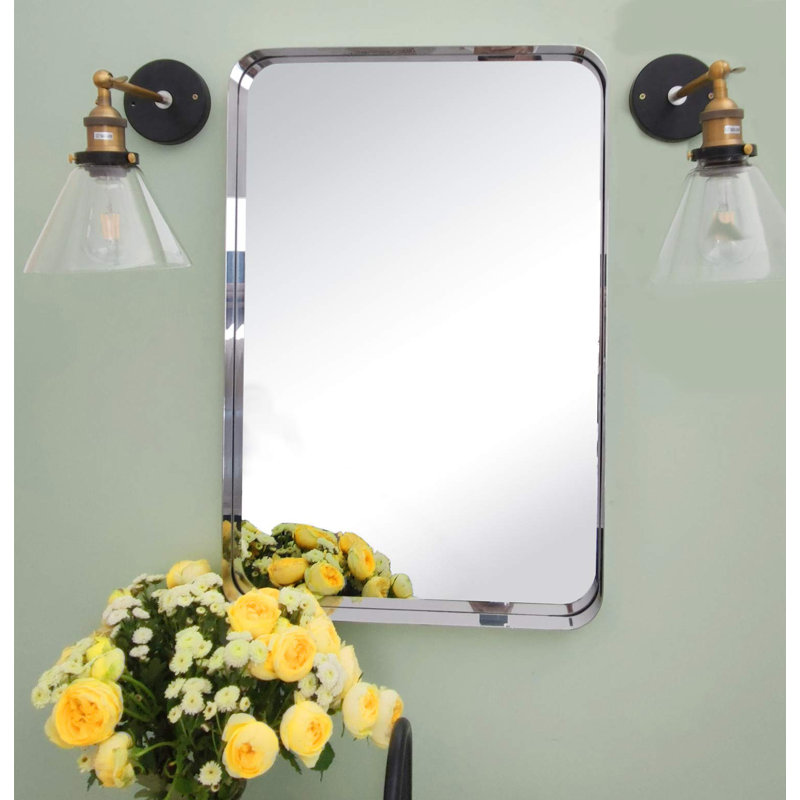 Miroir de salle de bain mural Arthers, Chrome, 30 po x 20 po