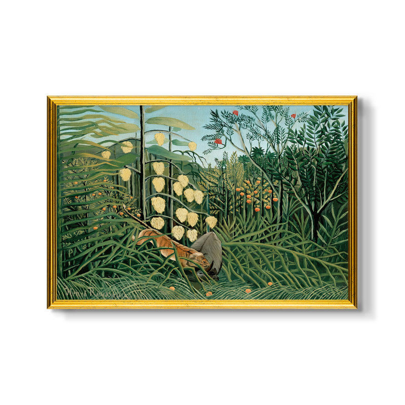 Fight entre un tigre et un buffle, 1908 - Henri Rousseau - Toile encadrée sur mesure, 16x22 INNER SIZE, Framed Canvas