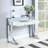 2-Drawer Writing Desk, Glossy White and Chrome-1812447082