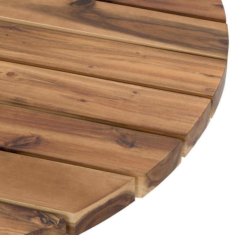Wood Living Room Table With Wheels, 35.6X35.6X14.6", For Mobility Rounded Console Table, Home
