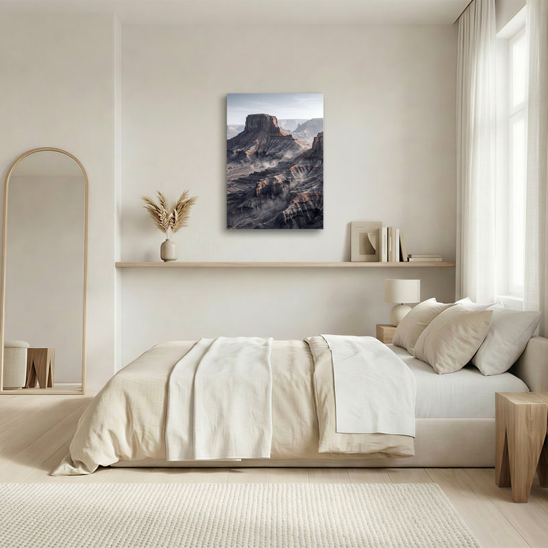 «Dramatic Gray Mesa and Canyon Landscape», H 48 po x l 32 po