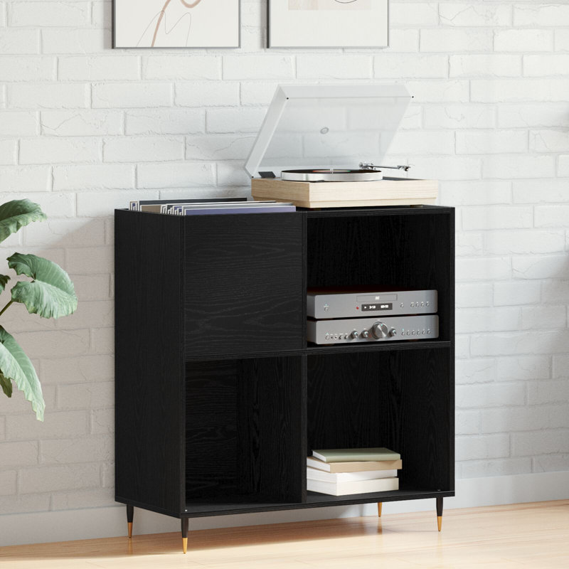 Deira Rectangle Accent Cabinet, Black Oak