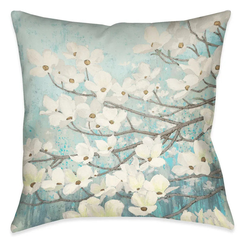 Coussin Dogwood Blossoms II, H 26 po x l 26 po