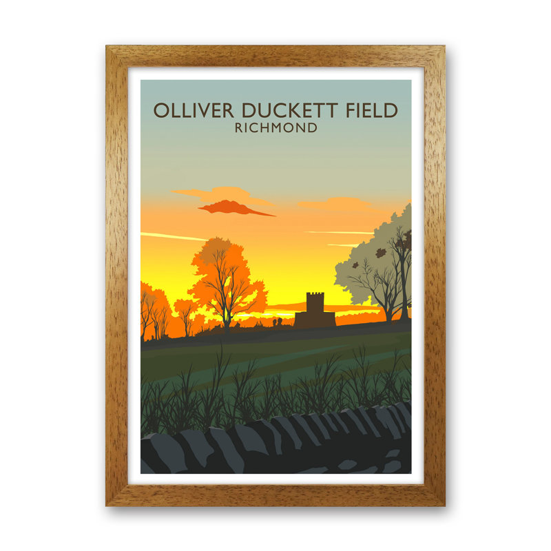 Olliver Duckett Field Portrait by Richard O'Neill - Print, 88cm H x 64cm W x 3cm D, Brown Framed