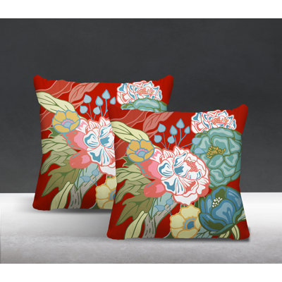 Nouvel Floral Indoor/Outdoor Square Pillow