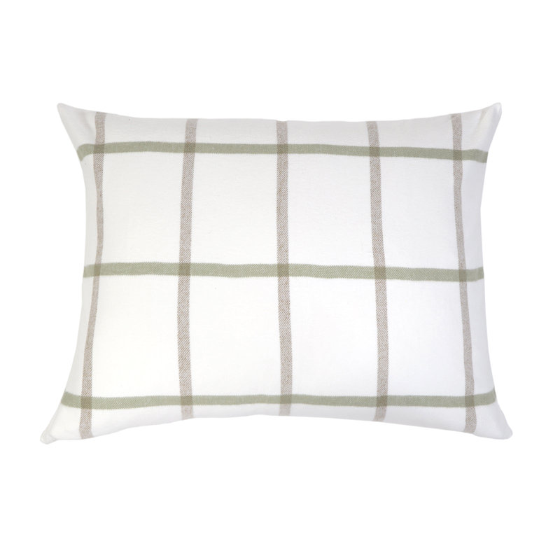 Copenhagen Pillow Cover & Insert, White/Gray Plaid, Rectangle 28"H x 36"W