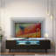 Meuble télé moderne blanc, meuble télé à DEL avec télécommande-246676302