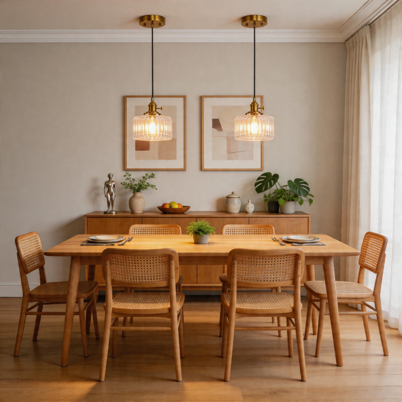 Luminaire suspendu cylindrique en verre 1 lumière