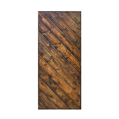 84'' Solid Wood Paneled Painted without Installation Hardware Kit Barn Door