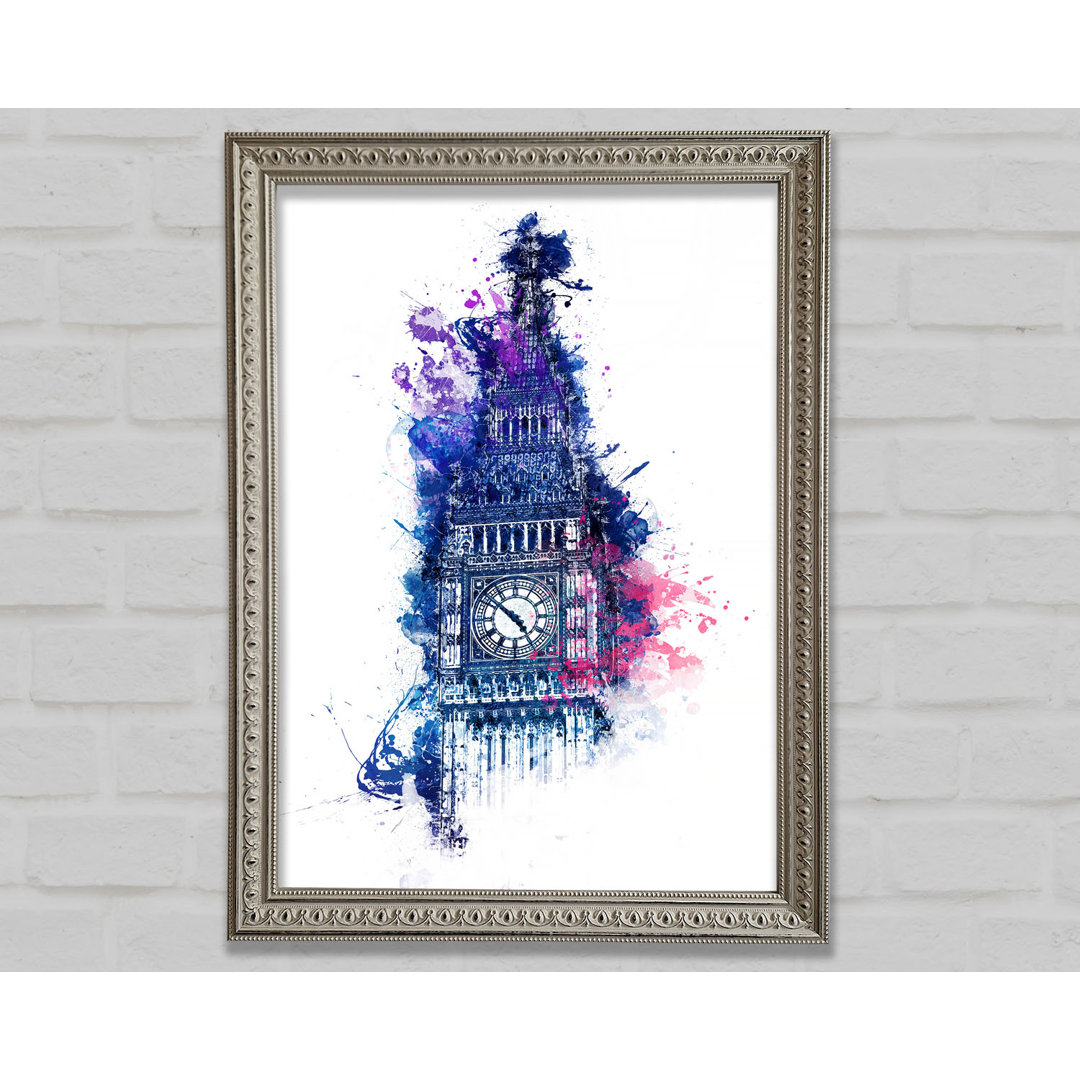 Aquarell Big Ben 4 Gerahmter Druck