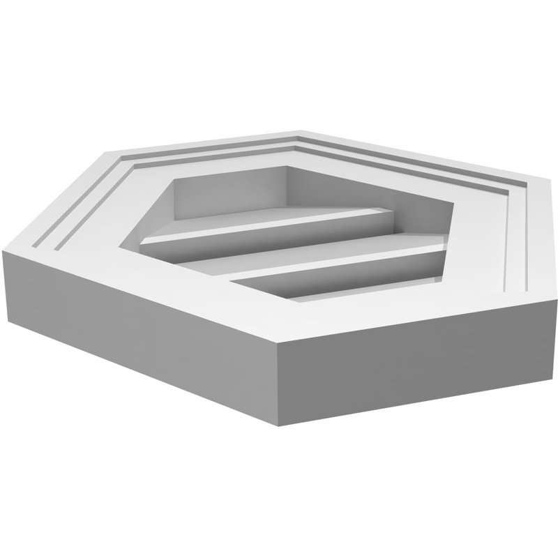 Évent horizontal fonctionnel à pignon en uréthane à surface horizontale Signature, H 12 po x l 12 po x P 1,5 po