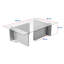 Table basse moderne avec plateau 100% verre trempé, couleur anthracite, 41,3 po x 11,8 po x 25,6 po | Cadre durable en panneau de particules enduit de mélamine à 100%, parfait pour les salons élégants et les décors contemporains-839533871