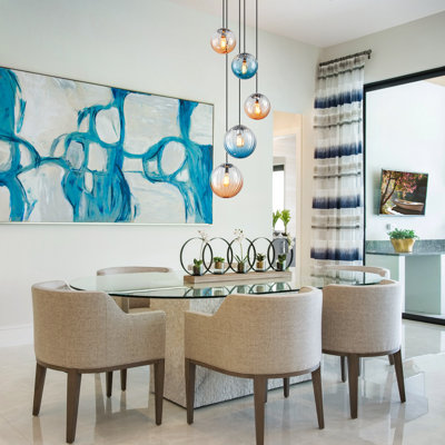 5-Light Vibrant Color Gradient Glass Cluster Pendant Light