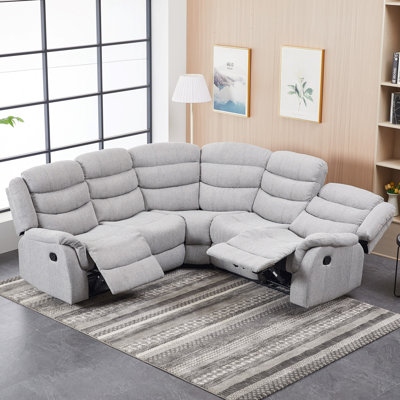Alesandro 5 Seater Fabric Reclining Corner Sofa 